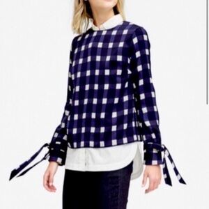 Banana Republic Checked Satin Blouse XS